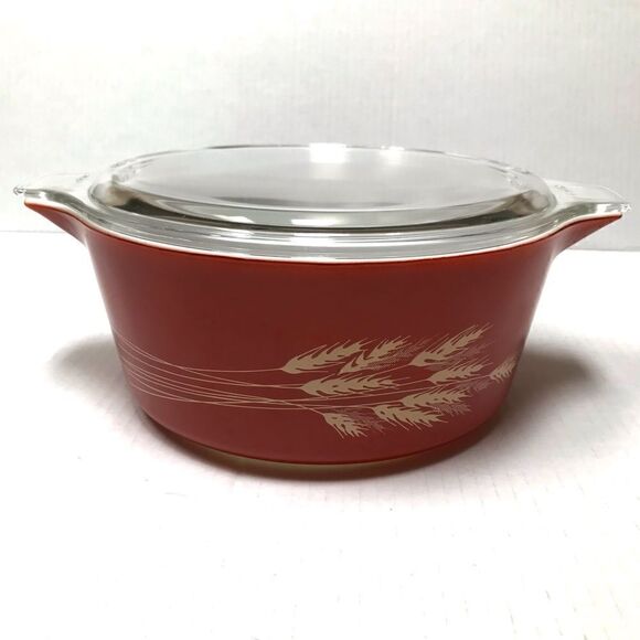 Vintage Pyrex rust Autumn Harvest 475-B 2.5 quart casserole dish with lid - Picture 1 of 11